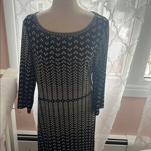 Elegant Black and White Patterned Dress